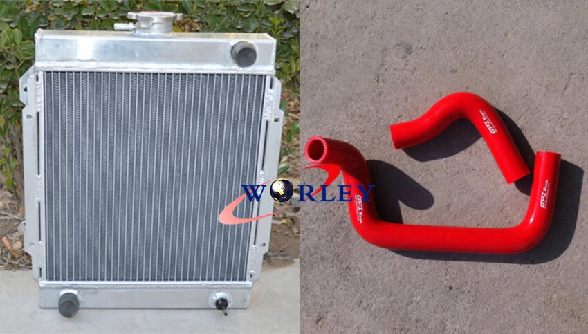 3 Row Aluminum Radiator & Silicone Hose for Datsun 1200 (1970-1972)