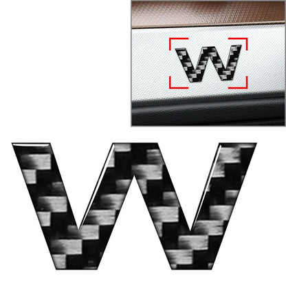1x Carbon Black Window Door Wall Car Badge Emblem Alphabet Decals