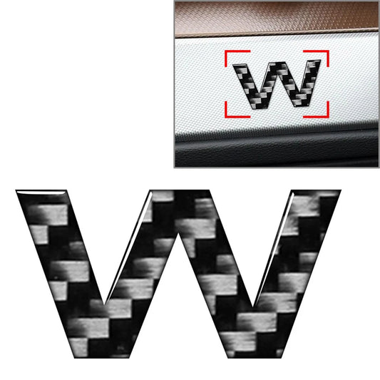 1x Carbon Black Window Door Wall Car Badge Emblem Alphabet Decals