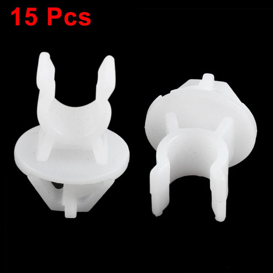 15 x White Plastic Car Hood Prop Rod Clip Fasteners for Honda