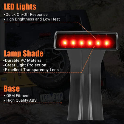 LED Third Brake Lamp for Jeep Wrangler 2007-2018 JK 2x4 Door