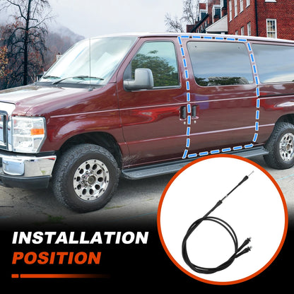 Cargo Door Latch Release Cables for Ford E150 E250 E350 (2000-2014)
