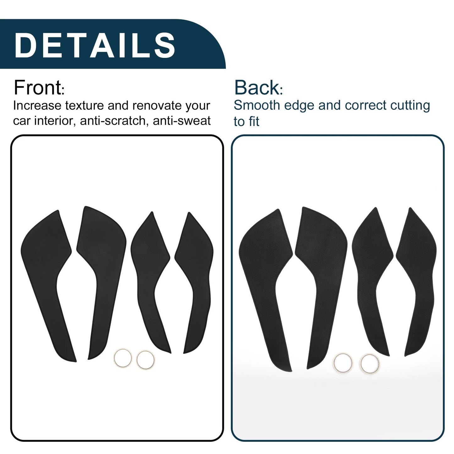 Black Door Anti Kick Pad Sticker Protector for Ford Mondeo (2013)
