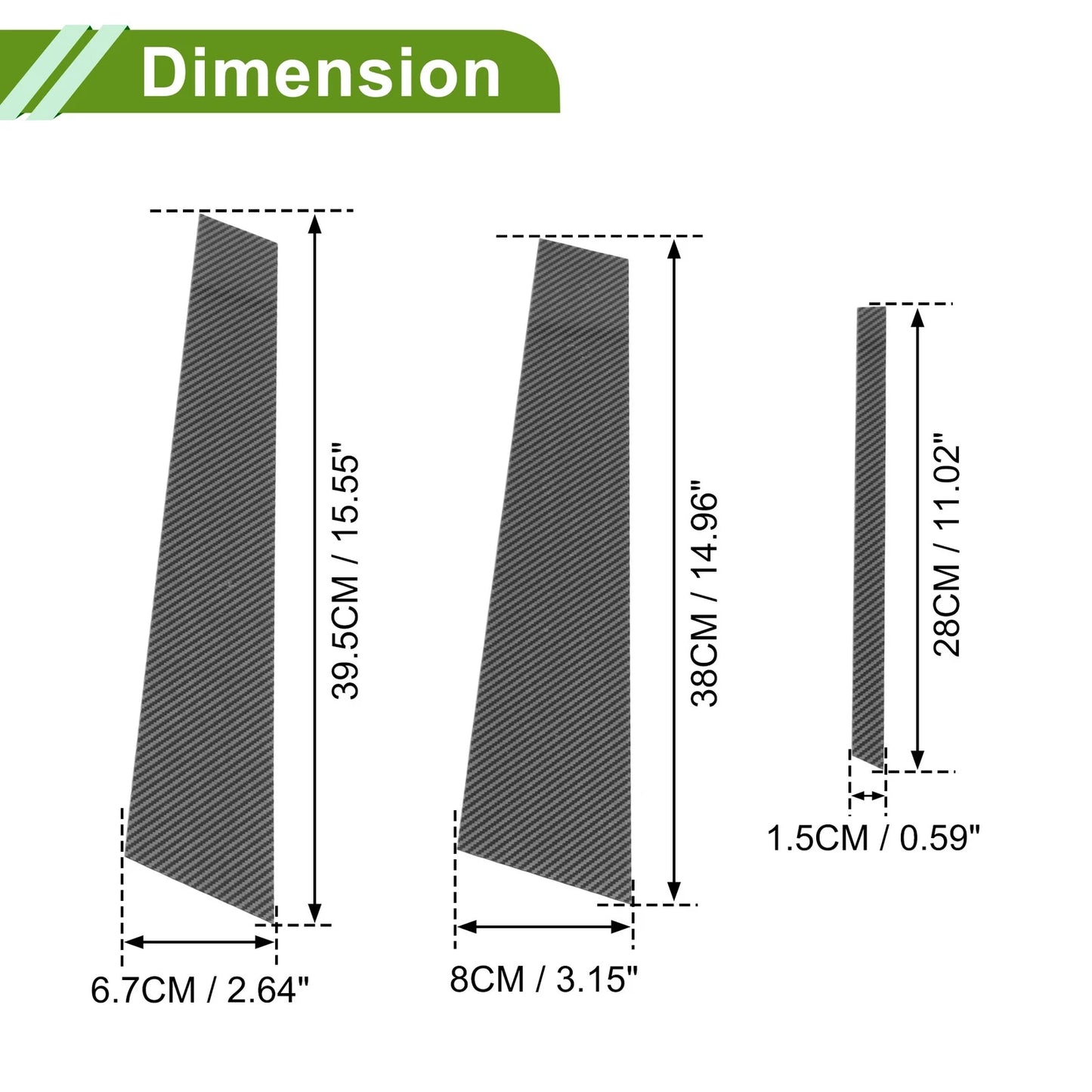 6pcs Door Pillar Window Trim for Chrysler 300C (2011-2021) Carbon Fiber