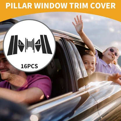 16 Pcs Door Pillar Window Trim for Toyota Corolla (2021-2024) Black
