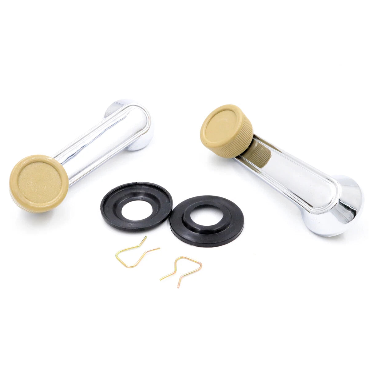 Beige Crank Door Handle x2 for Toyota Corolla KE20 KE25 KE30 KE35 1970-1981