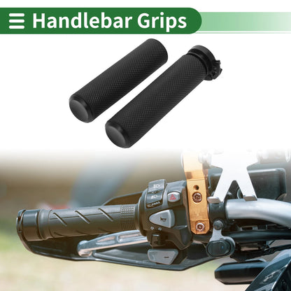 7/8" 22mm Hand Grips TPU Black for Motorcycle