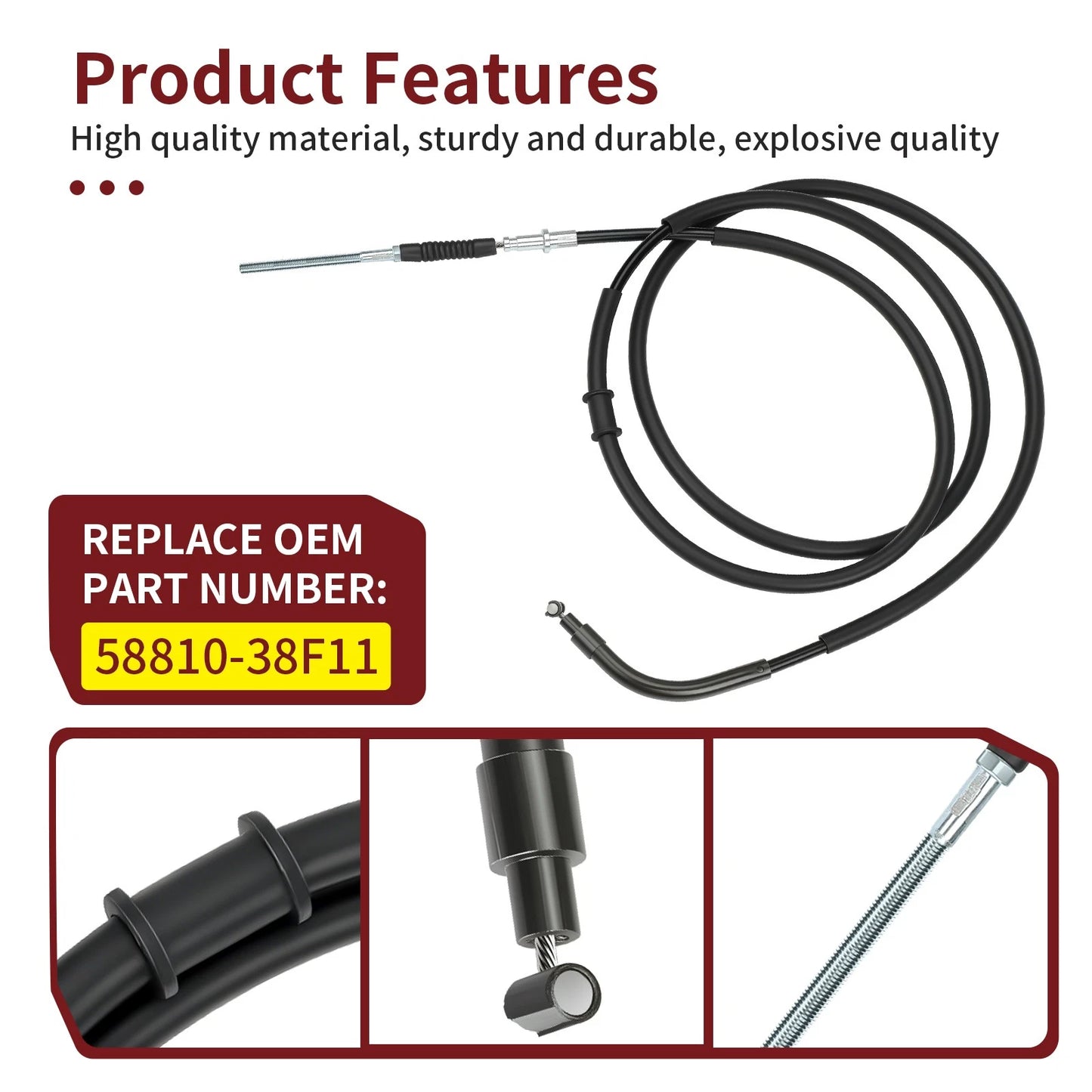 Rear Park Hand Brake Cable for Suzuki Eiger 400 4x4/2x4 LT-A400/LT-F400 K5-K7