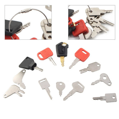 Ignition Key Set for John Deere, Caterpillar, Komatsu, Bobcat