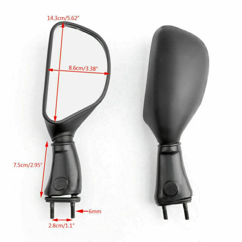 Mirror for Kawasaki ZX6R 98-02, ZX9R 98-03, Black (1998-2003)
