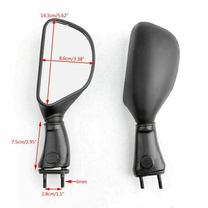 Mirror for Kawasaki ZX6R 98-02, ZX9R 98-03, Black (1998-2003)