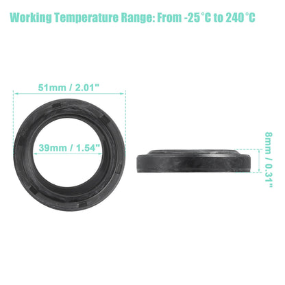 2 x 39mmx51mmx8mm Front Fork Shock Oil Seal for Kawasaki ZR550