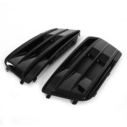 Gloss Black Front Bumper Fog Light Grille Lower Cover for Audi Q5 S-Line (2018-2020)