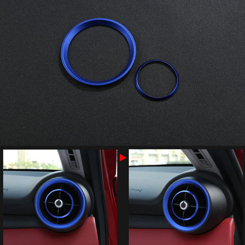 4pcs Center Air Condition Outlet Vent Cover Trim For Alfa Romeo Giulia 2017-2018