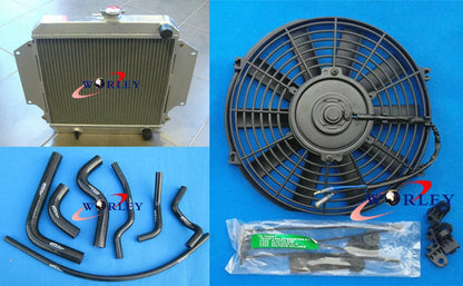 Aluminum Radiator + Red Hose + Fan for Suzuki Sierra 1.3 SJ413 (1984-1996)