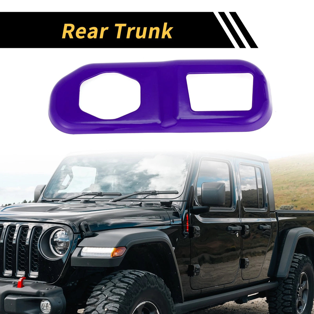 Rear Trunk Lock Panel Cover for Jeep Wrangler JL JLU (2018-2024) - ABS Purple