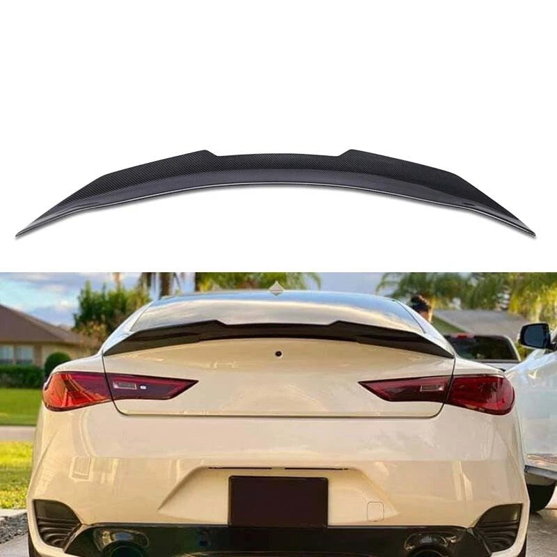 Real Carbon Fiber Retrofit Rear Trunk Spoiler Wing For Infiniti Q60 2017-2022