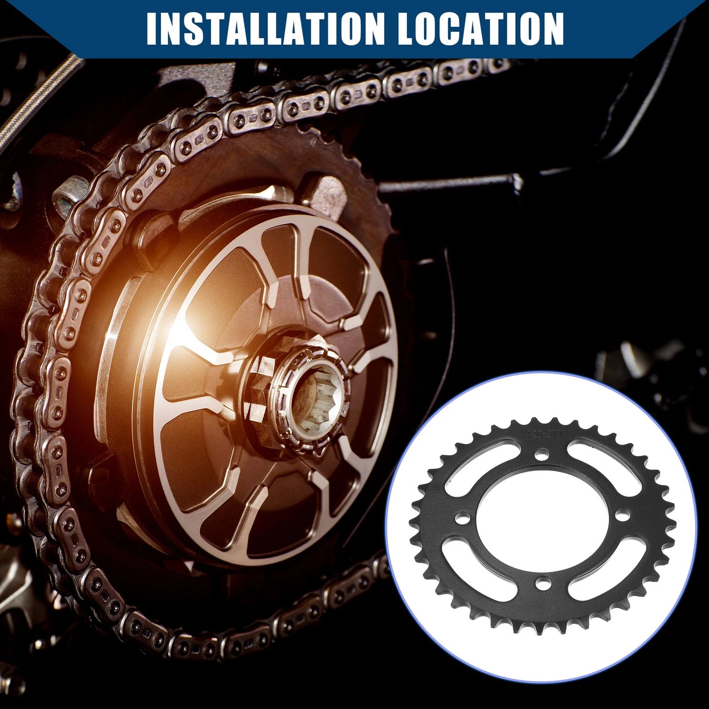 Rear Sprocket / 37 Tooth 76mm / Motorcycle Chain Sprocket for Dirt Bike