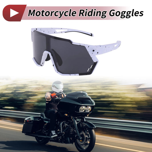 1 Pc Motorcycle Riding Goggles Black White Triacetyl Cellulose for Motorcycle