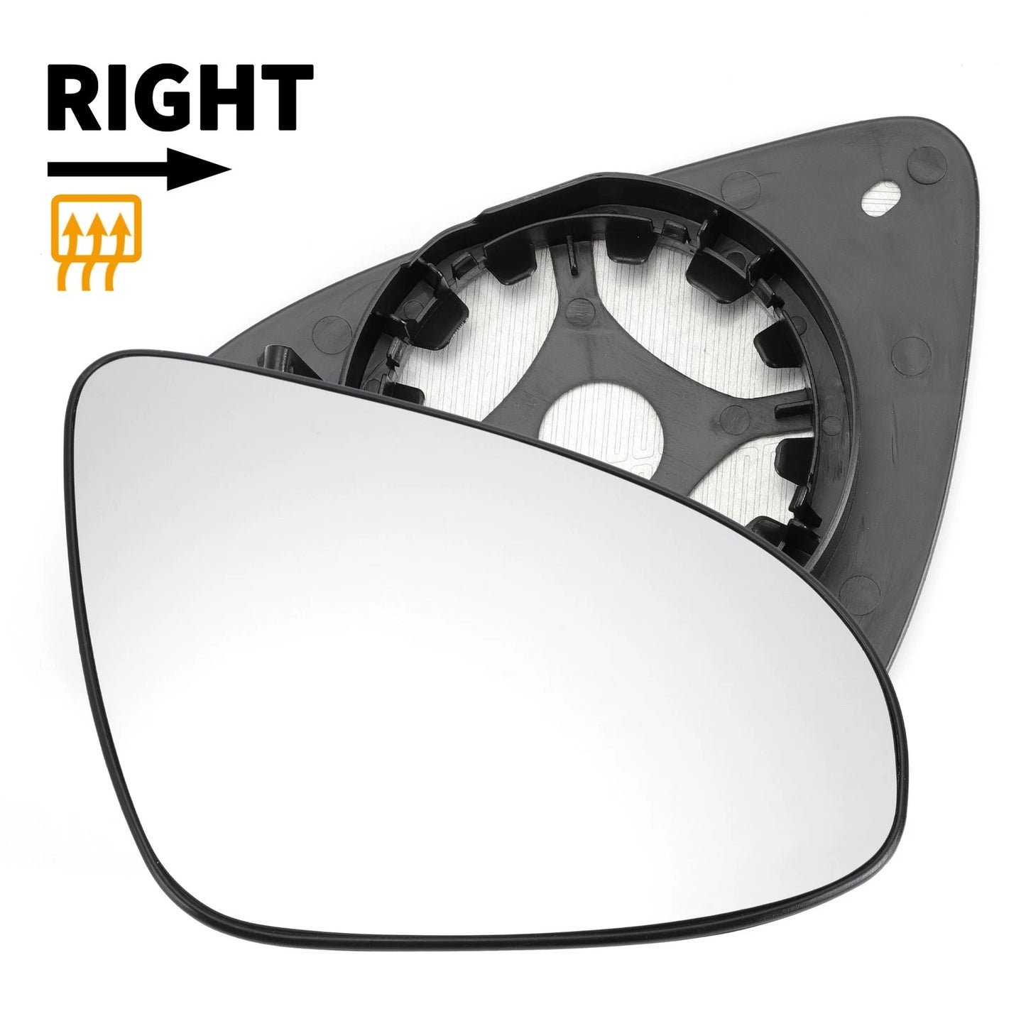 Right Side Heated White Mirror Glass for Peugeot 108, Toyota Aygo (2012-2023)
