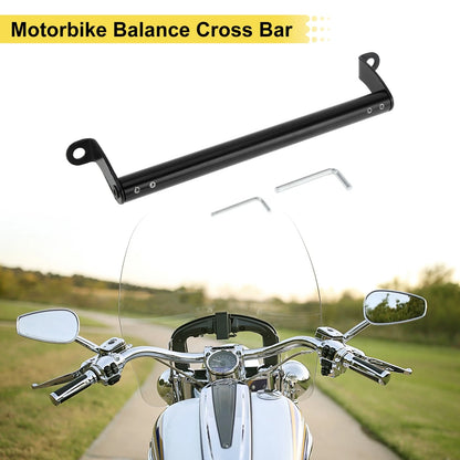 Balance Cross Bar 0.41" Hole Handlebars Black for Motorcycle