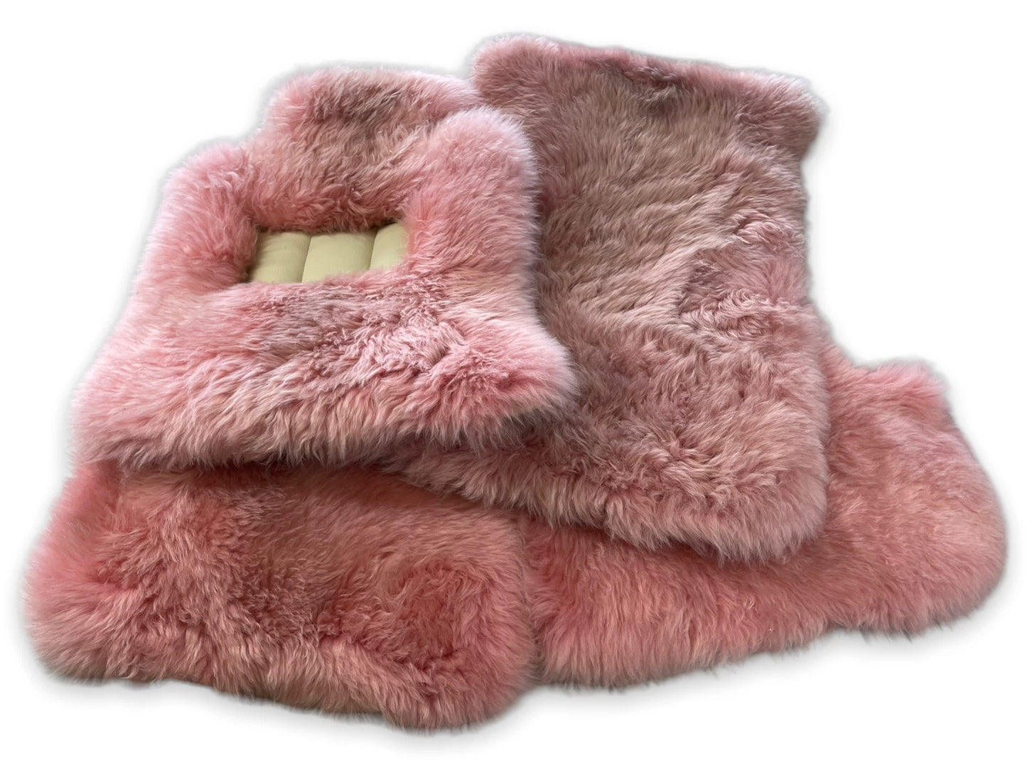 Pink Genuine Sheepskin Floor Mats for Rolls Royce Cullinan (2019-2022)
