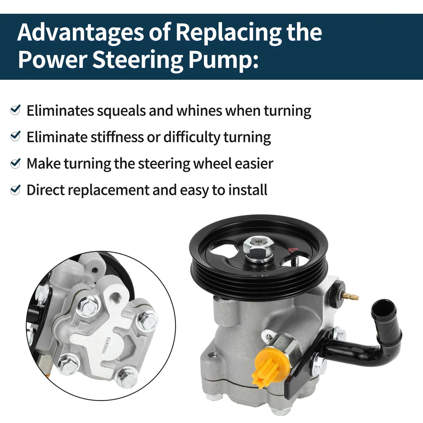 Power Steering Pump & Pulley for Kia Sorento LX 3.5L (2003-2006)