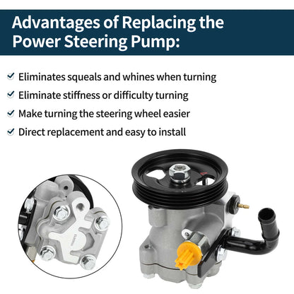 Power Steering Pump & Pulley for Kia Sorento LX 3.5L (2003-2006)