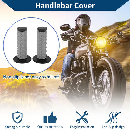 22 x 24 mm Hand Grips Cover for Motorcycle - Soft Rubber Black