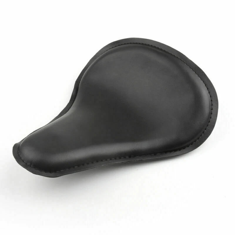 Black Leather Solo Slim Seat for Bobber Chopper Custom (2015-2023)