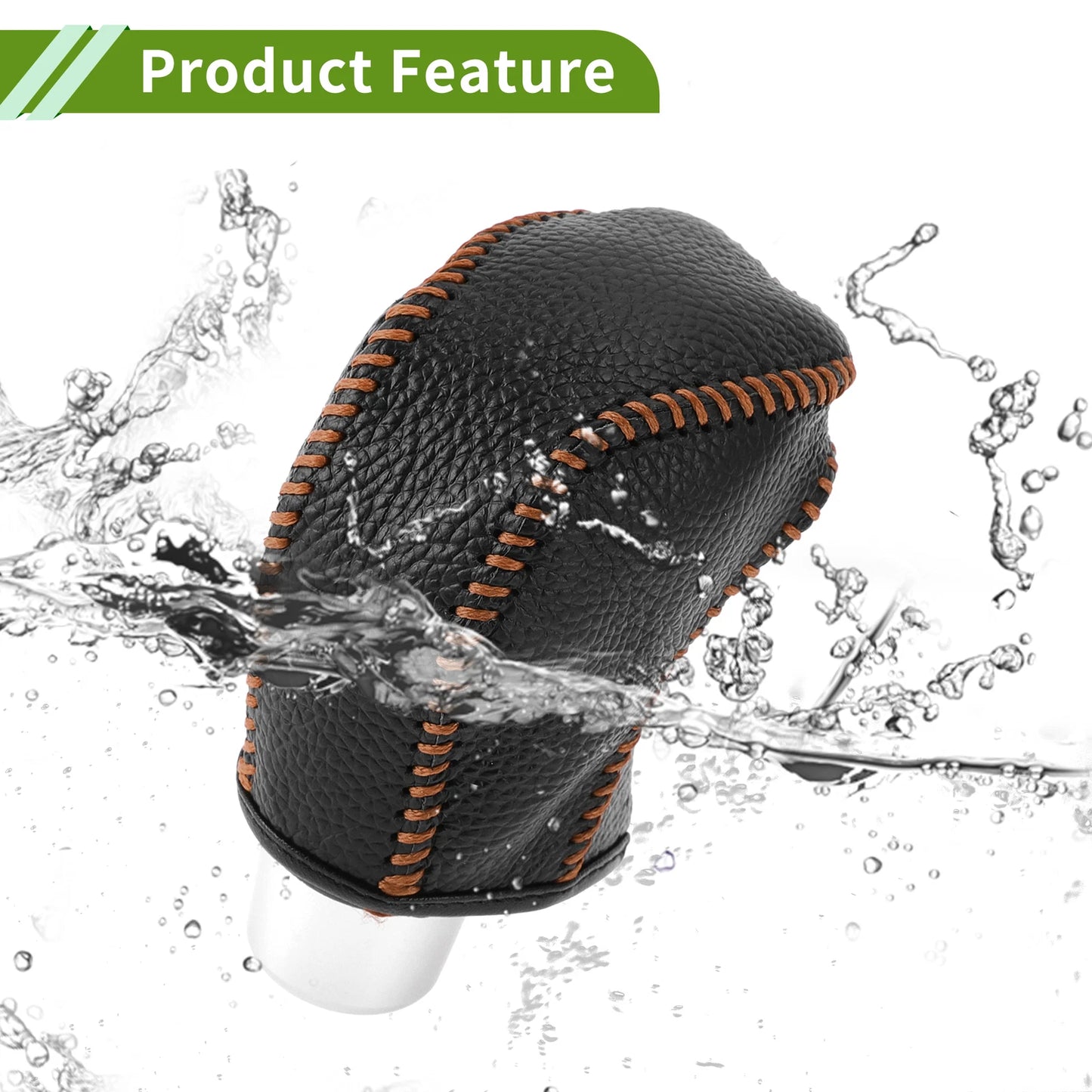 Car Gear Shift Knob Cover for Toyota Tacoma (2016-2022) - Pebbled Black Brown