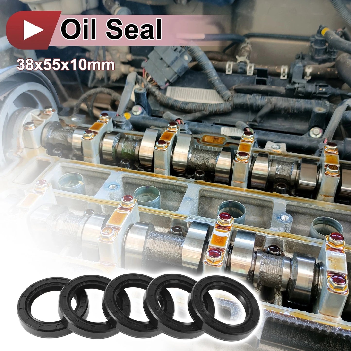 Rotary Shaft Seal / 38x55x10mm / Oil Seal Nitrile 70D Rubber for Make Model