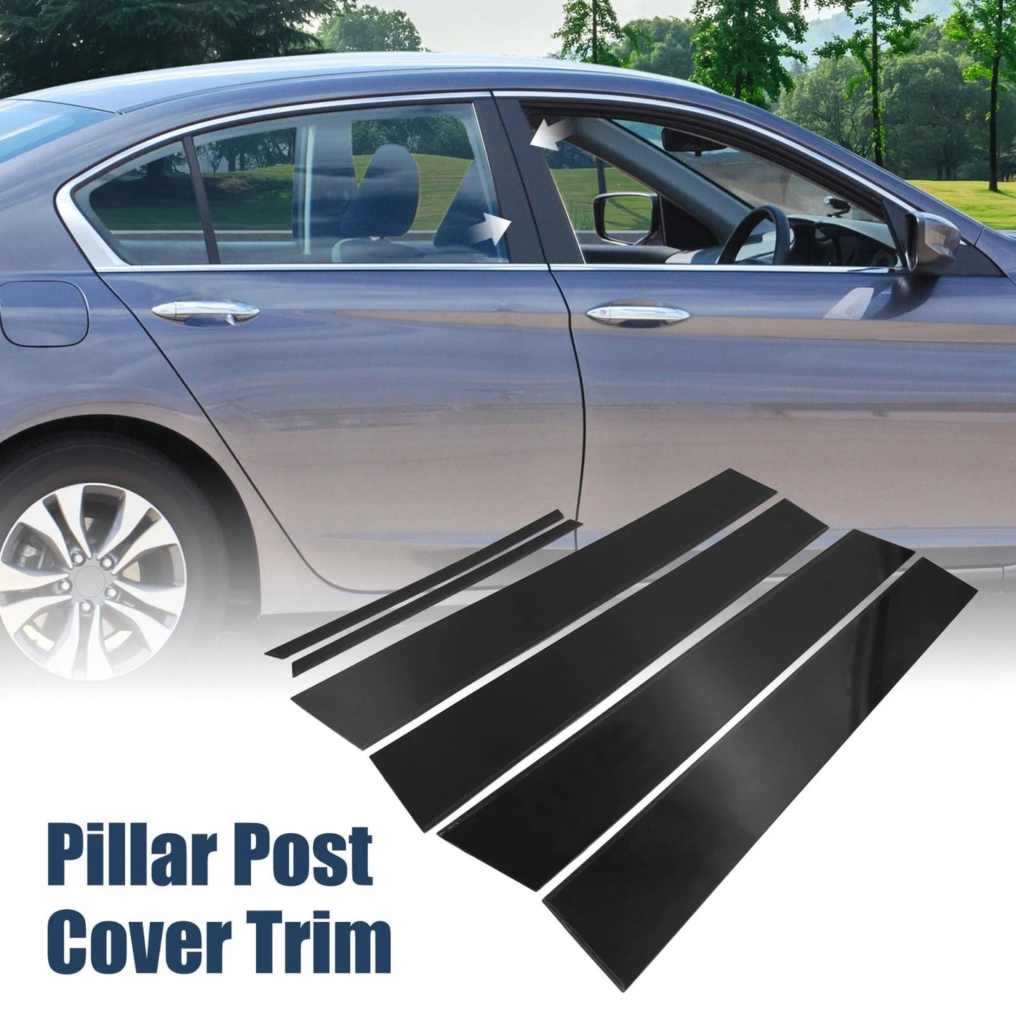 6 x Door Pillar Protector Cover Trim for Toyota Corolla (2014–2018)