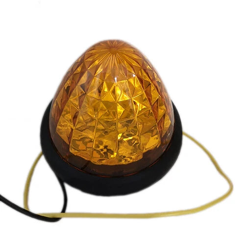 1x Amber LED Round Beehive Cone Side Marker Light for Trailer Truck