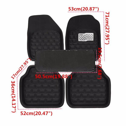 5 x Black PU Leather All Weather Car Floor Mats for Front & Rear