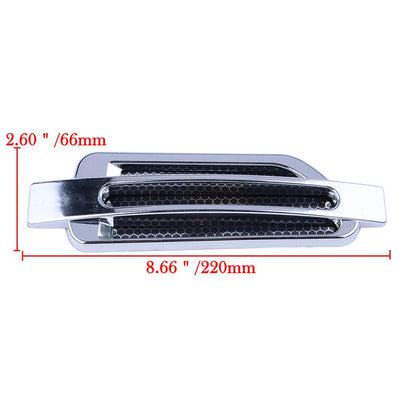 Chrome Car Auto Bonnet Air Intake Flow Side Fender Vent Hood Scoop Cover 2 x