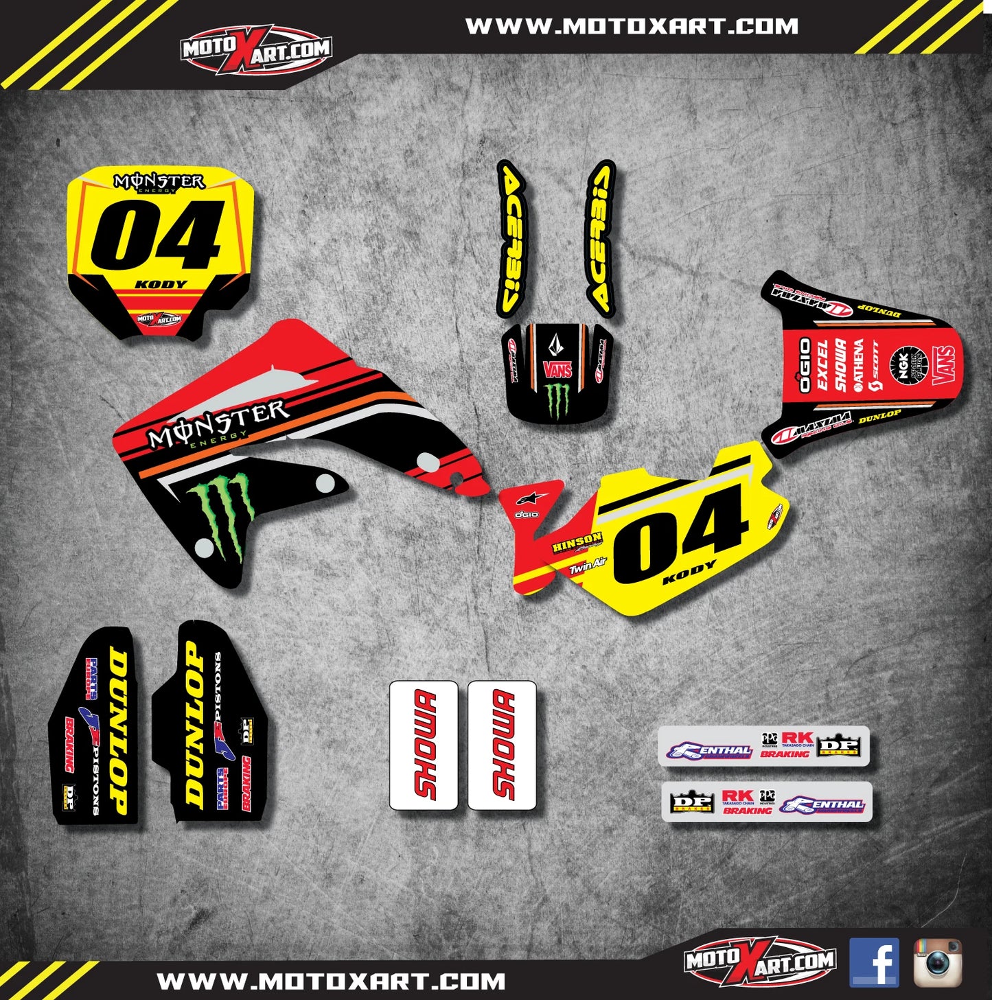 Sticker Kit for Honda CR 85 BURNOUT Style Graphics/Decals (2002-2014)