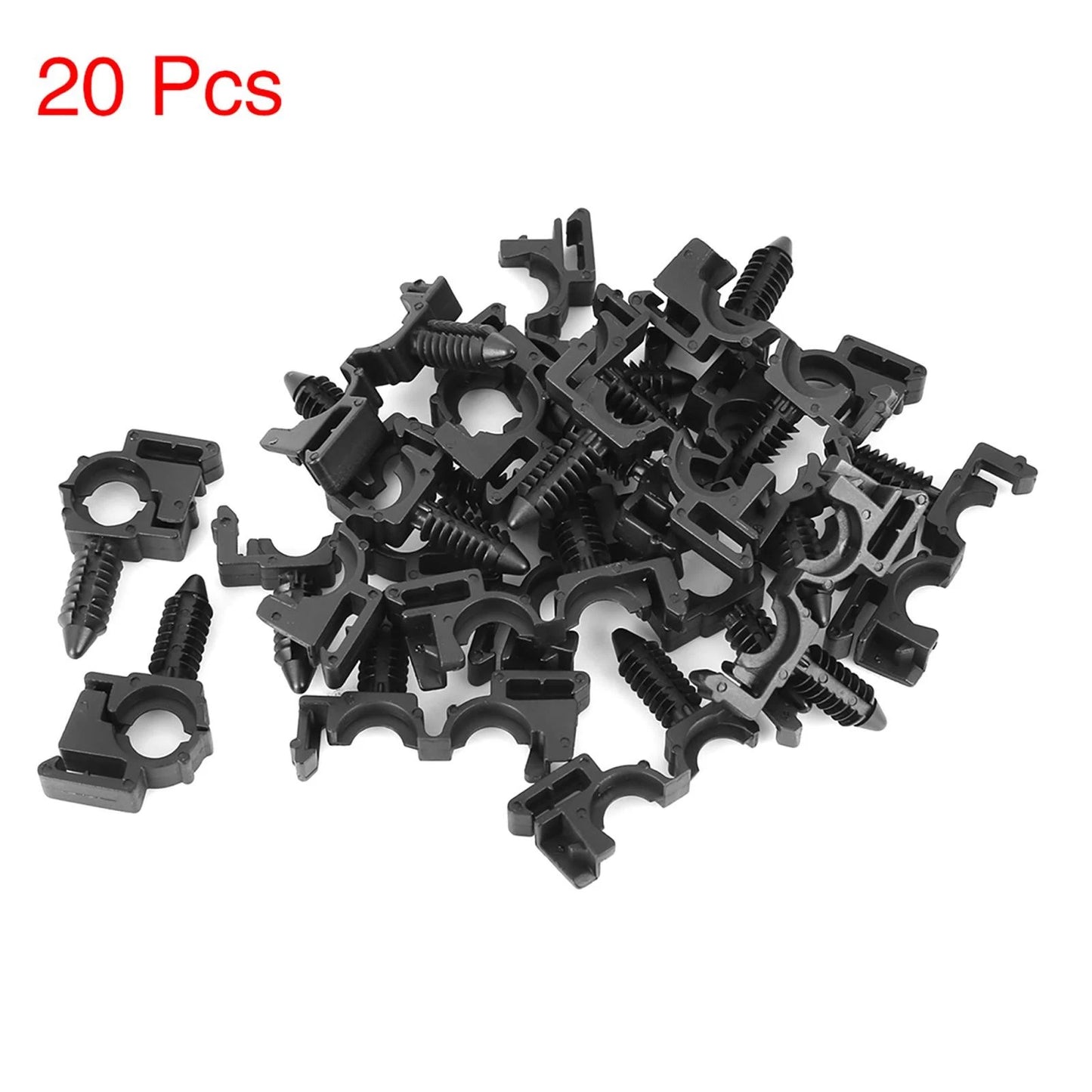 20 x 40.6mm Black Plastic Wiring Harness Retainer Clips for Ford