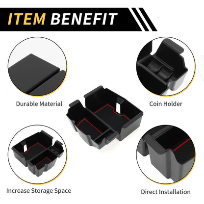 Center Console Organizer Tray for Jeep Wrangler JL JLU (2018-2022) Black Red