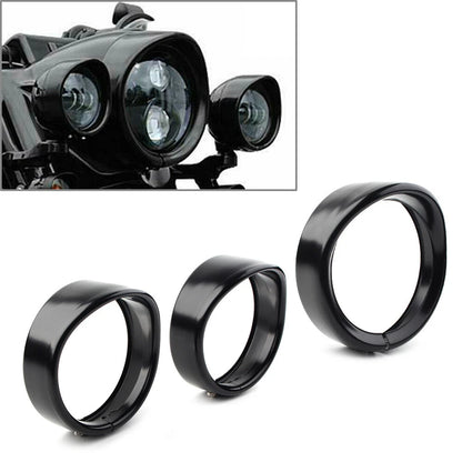 7" 4.5" Fog Headlight Trim Ring Bezel Visor Cover for Harley Touring