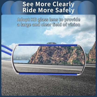 2 x Rear View Mirrors for Motorcycle Blue Aluminum Alloy