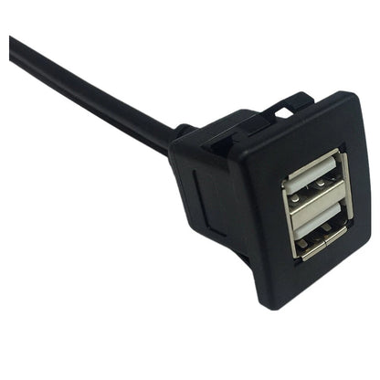 USB Dual Male to Female Car Dash Charger Socket Extension Cable 1M