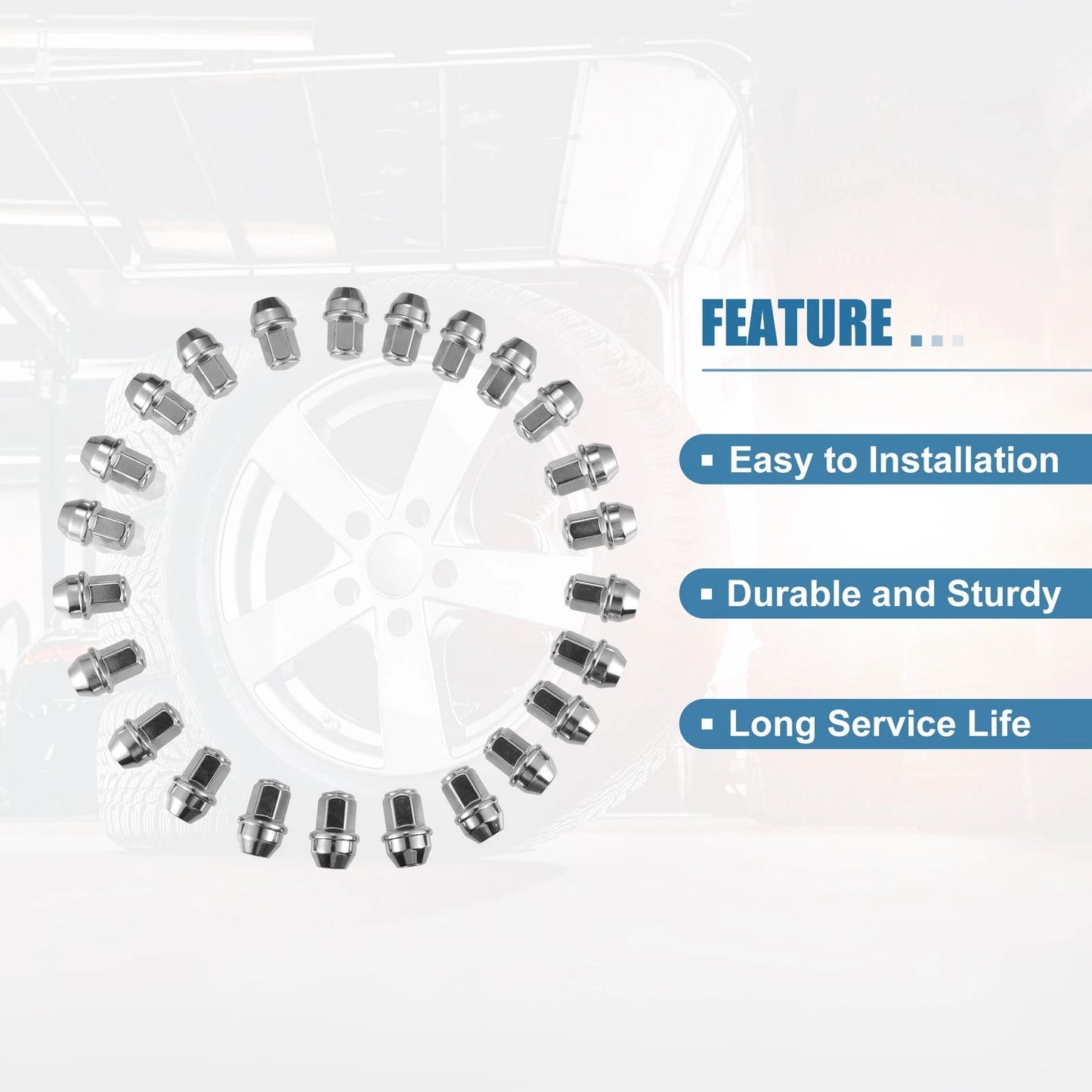 24pcs M14x1.5 Wheel Studs Lug Nuts for Ford F-150 (2015-2023)