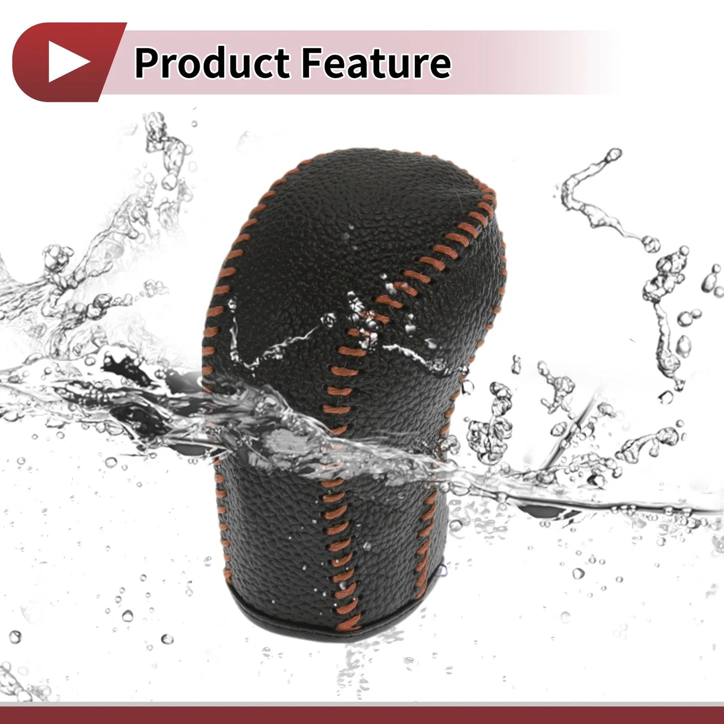Car Gear Shift Knob Cover for Hyundai Tucson 2015-2018 Black Brown Faux Leather