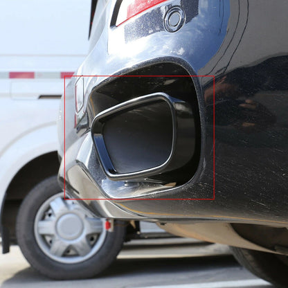 Black Rear Cylinder Exhaust Pipe Trims for BMW X5 F15 X6 F16 (2014-2020)