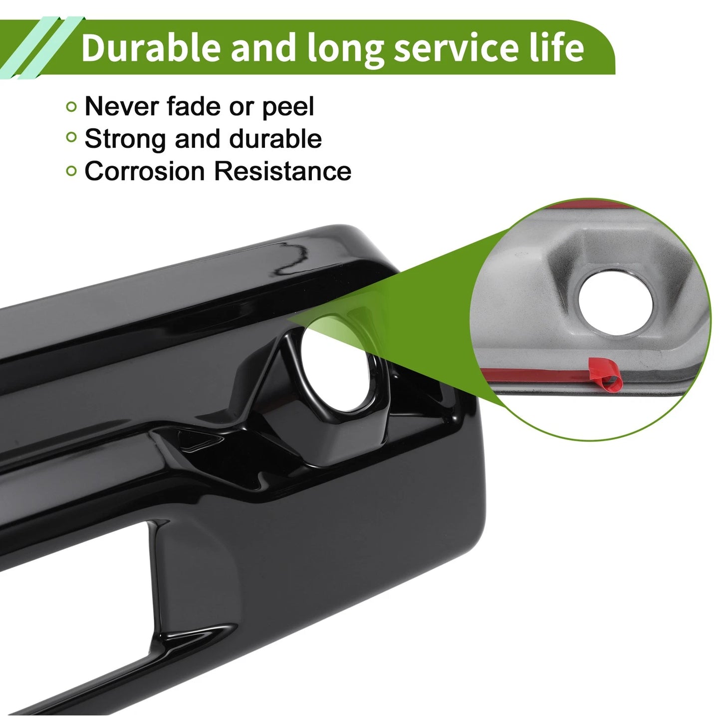 Exterior Door Handle Cover Trim Tailgate ABS for Chevrolet Silverado 1500