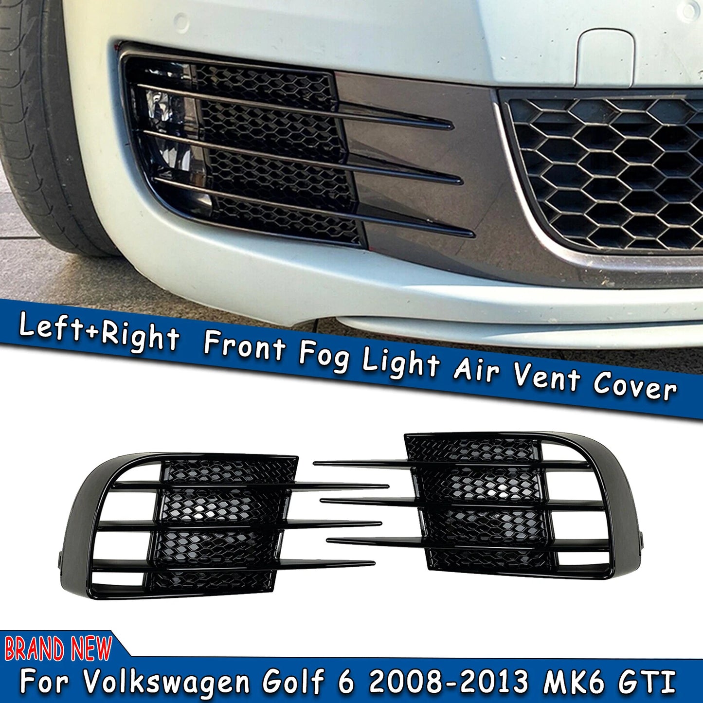 2 x Front Air Vent Covers for VW Golf 6 MK6 GTI GTD (2008-2013)