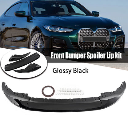 Gloss Black ABS Front Bumper Spoiler Lip Kit for 2020-2024 BMW 4 Series G26