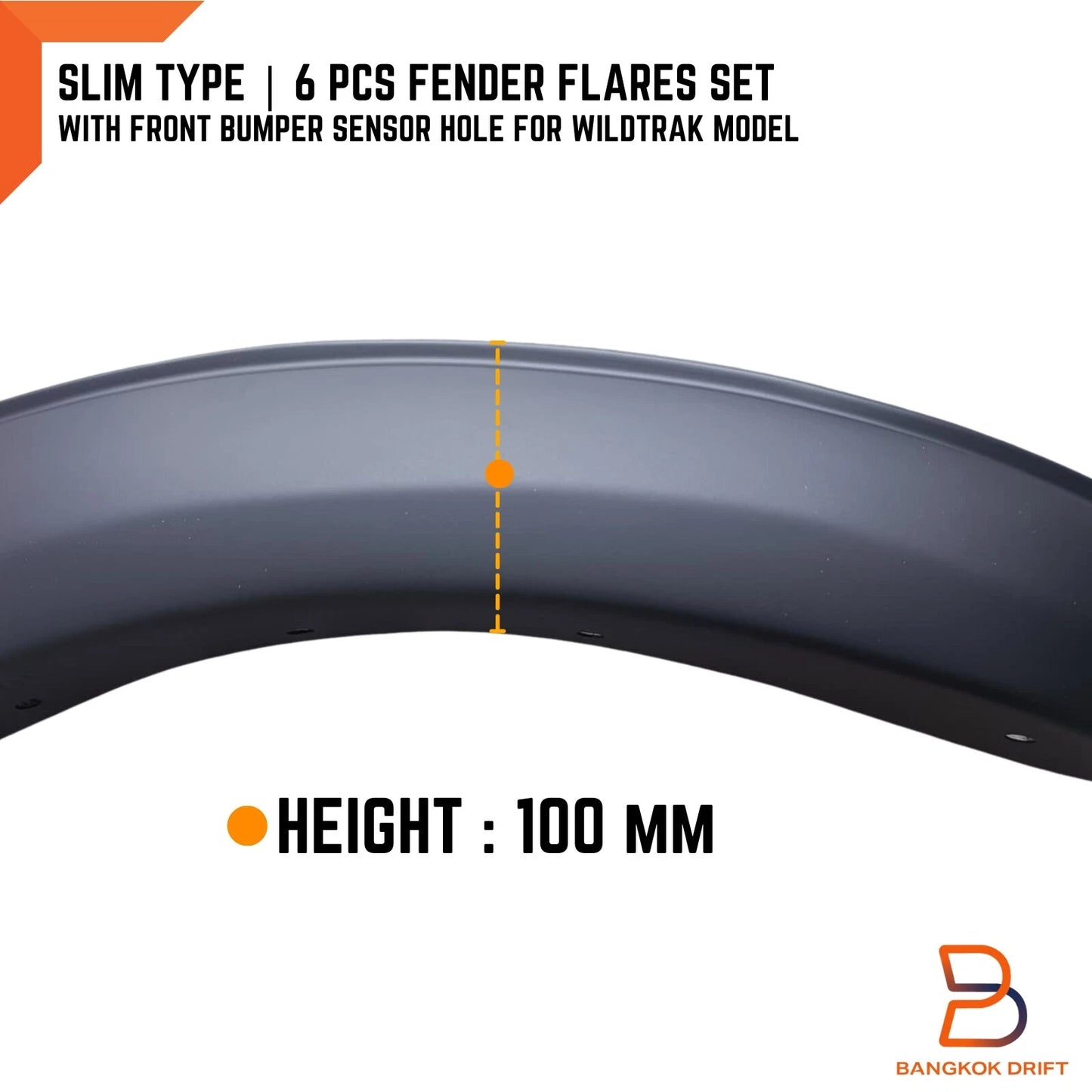 3" Front Sensor Fender Flares for Ford Ranger P703 Wildtrak (2022-2023)