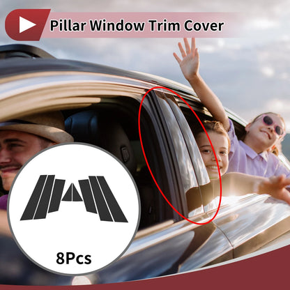 Door Pillar Window Trim for Nissan Murano (2015-2023) Black Front Rear